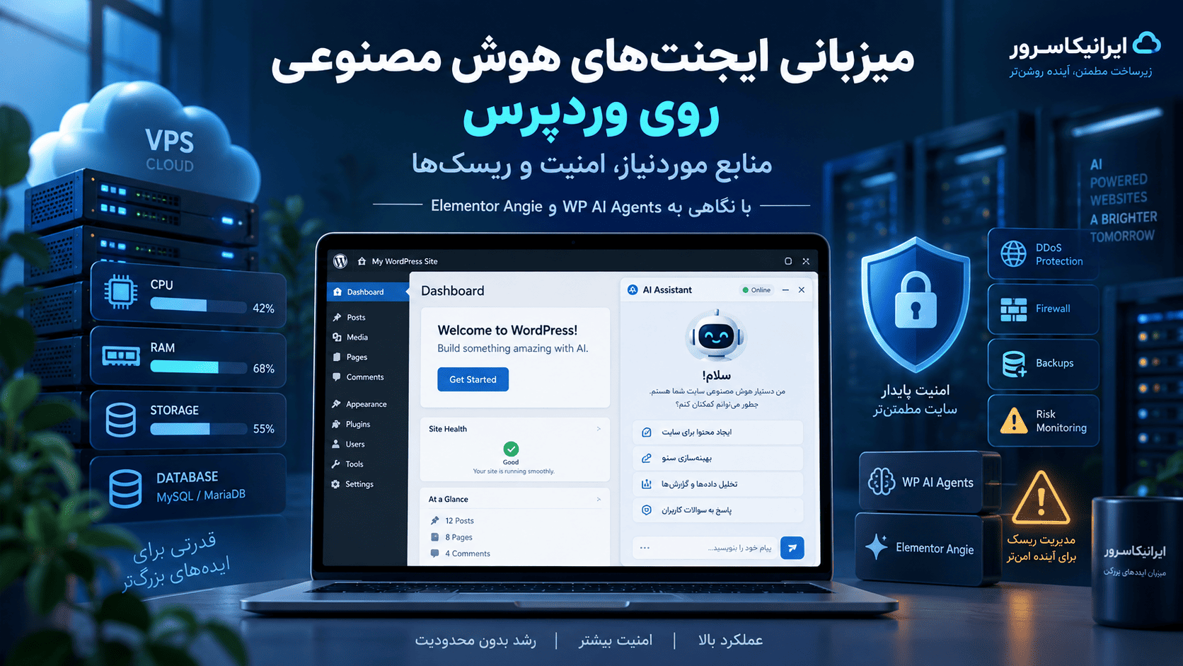میزبانی ایجنت‌های هوش مصنوعی روی وردپرس (WP AI Agents مثل Elementor Angie)؛ چه منابعی نیاز دارد و ریسک امنیتی‌اش چیست