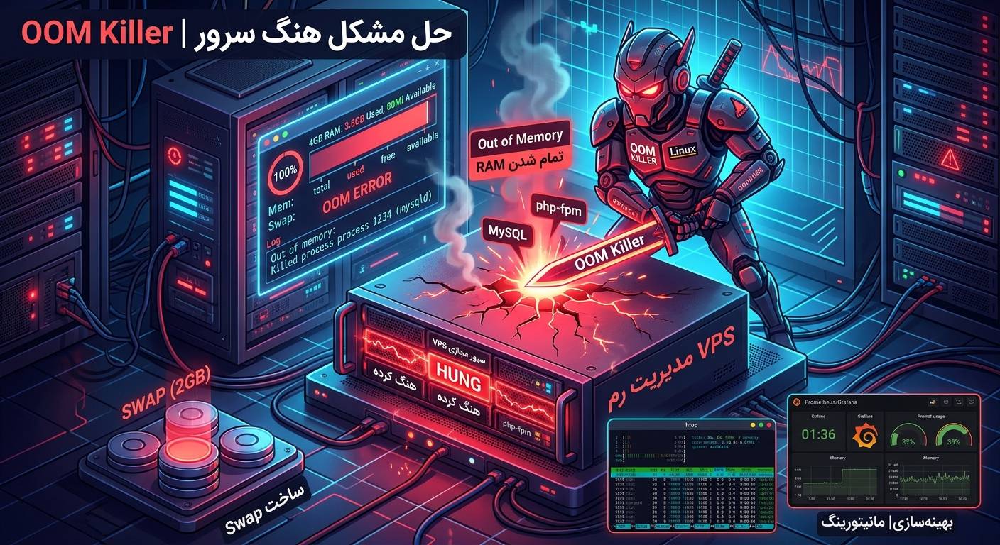 راهنمای تشخیص OOM Killer و رفع مشکل تمام شدن RAM در VPS