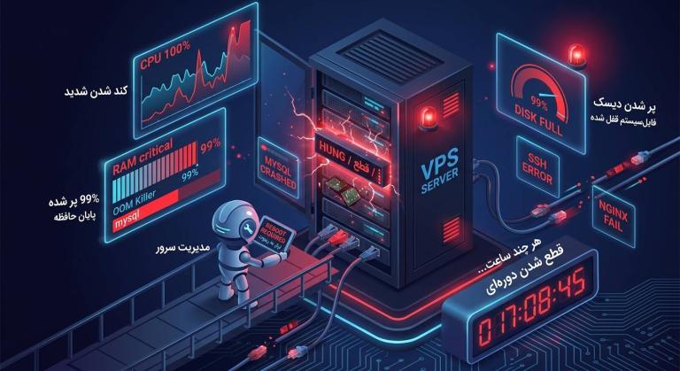 VPS هر چند ساعت یک‌بار قطع می‌شود و بعد از Reboot درست می‌شود؛ علت چیست؟
