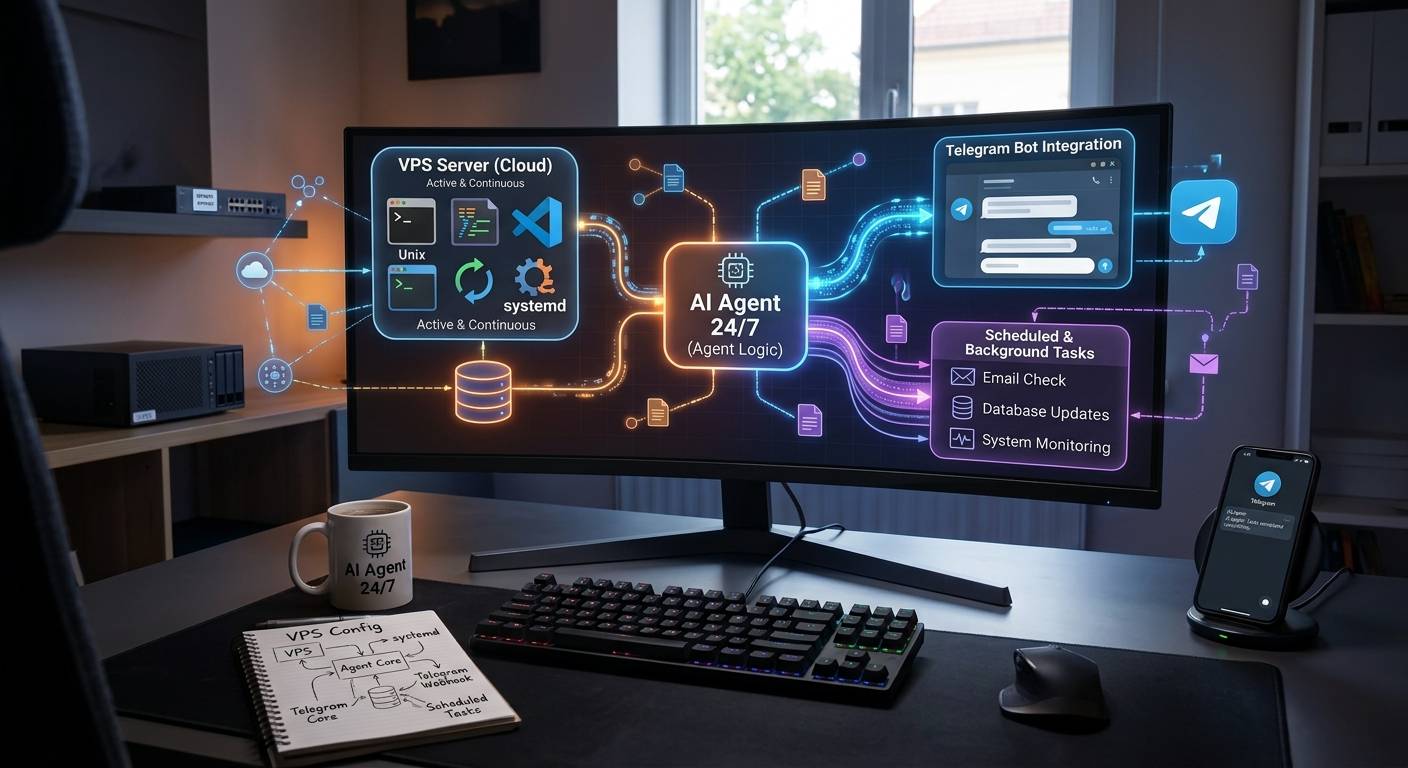 آموزش ساخت AI Agent همیشه‌روشن روی VPS | دستیار هوش مصنوعی ۲۴ ساعته شخصی