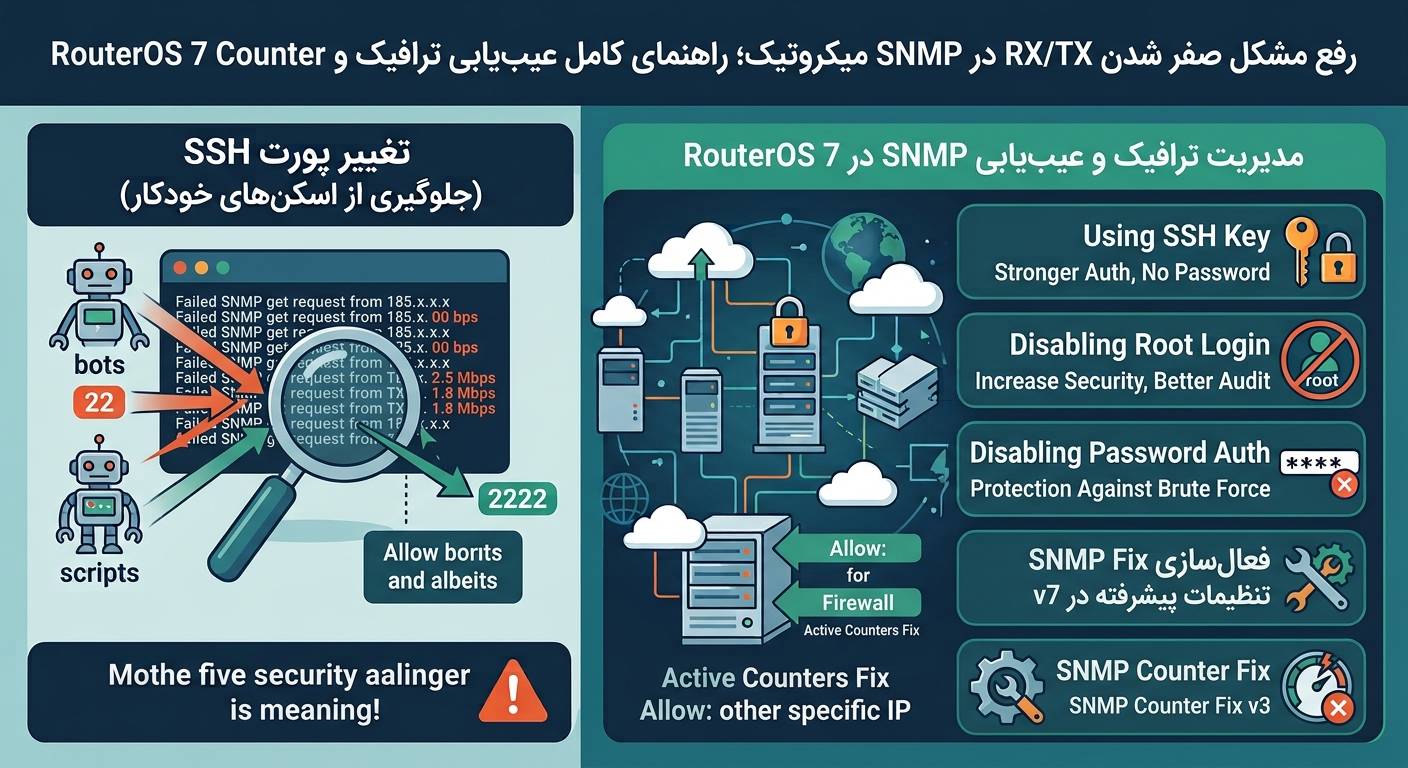 SNMP مقدار RX/TX را صفر نشان می‌دهد