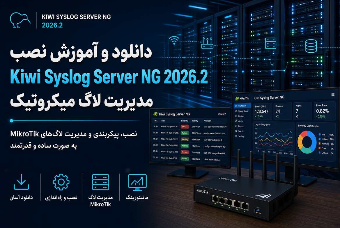 دانلود و آموزش نصب Kiwi Syslog Server NG 2026.2؛ مدیریت لاگ میکروتیک