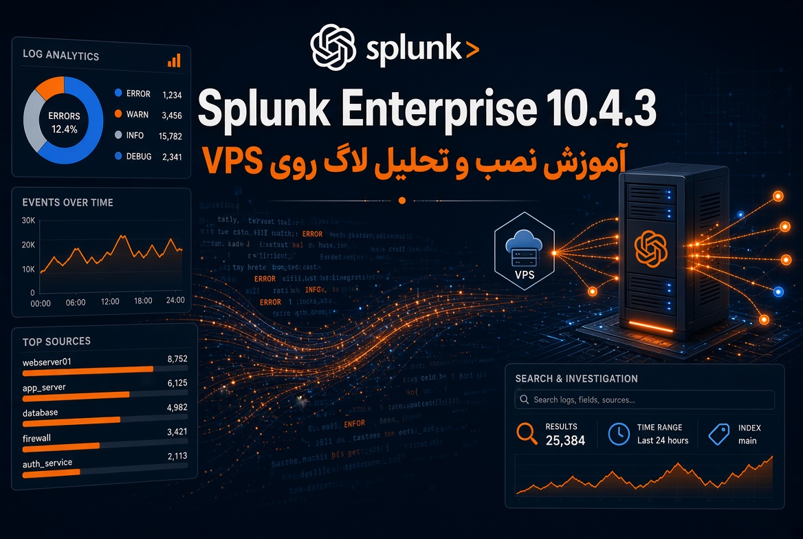 Splunk Enterprise 10.4.3 آموزش نصب و تحلیل لاگ روی VPS