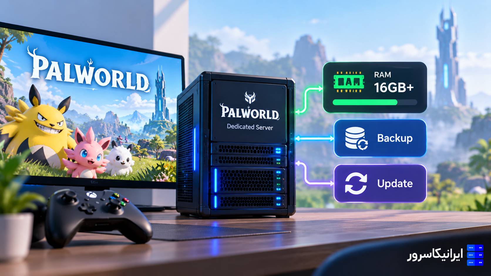 ساخت Palworld Dedicated Server در ۲۰۲۶ با SteamCMD و کنترل مصرف RAM